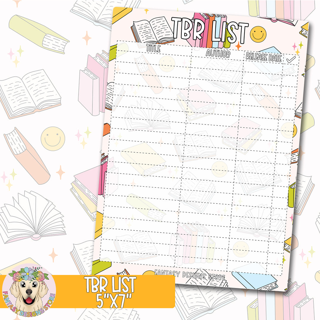 TBR List 5x7" Sticker