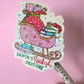 Santa's Bookish Delivery - holo overlay sticker