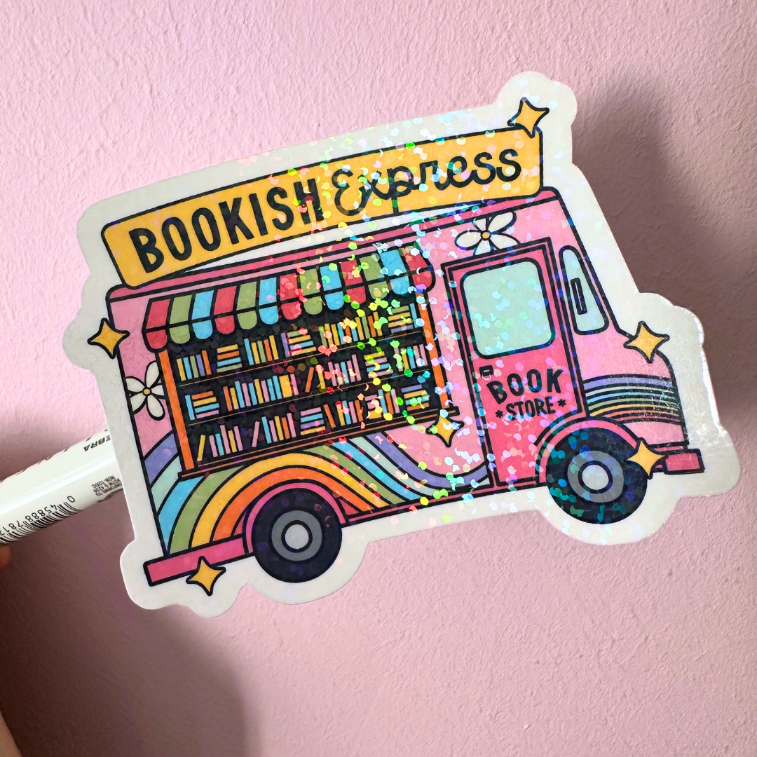 Bookish Express Bus - holo overlay sticker