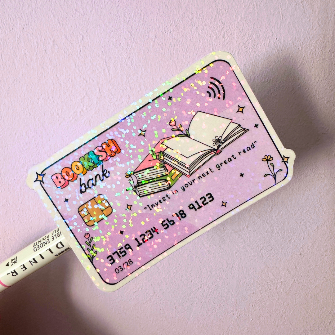 Bookish Bank Card - holo overlay sticker