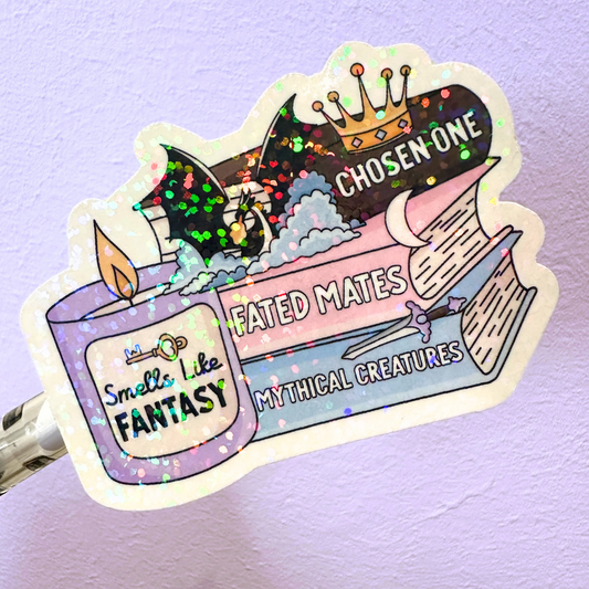 Fantasy Book Stack - Holo Overlay Sticker