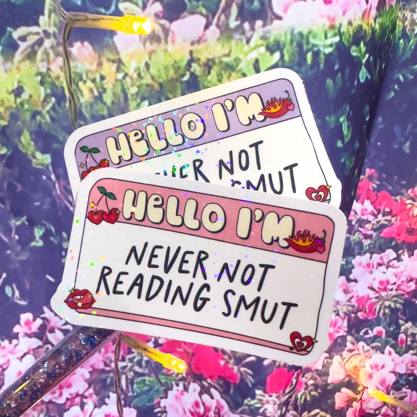 Hello, I’m never not reading - Holo Overlay Sticker