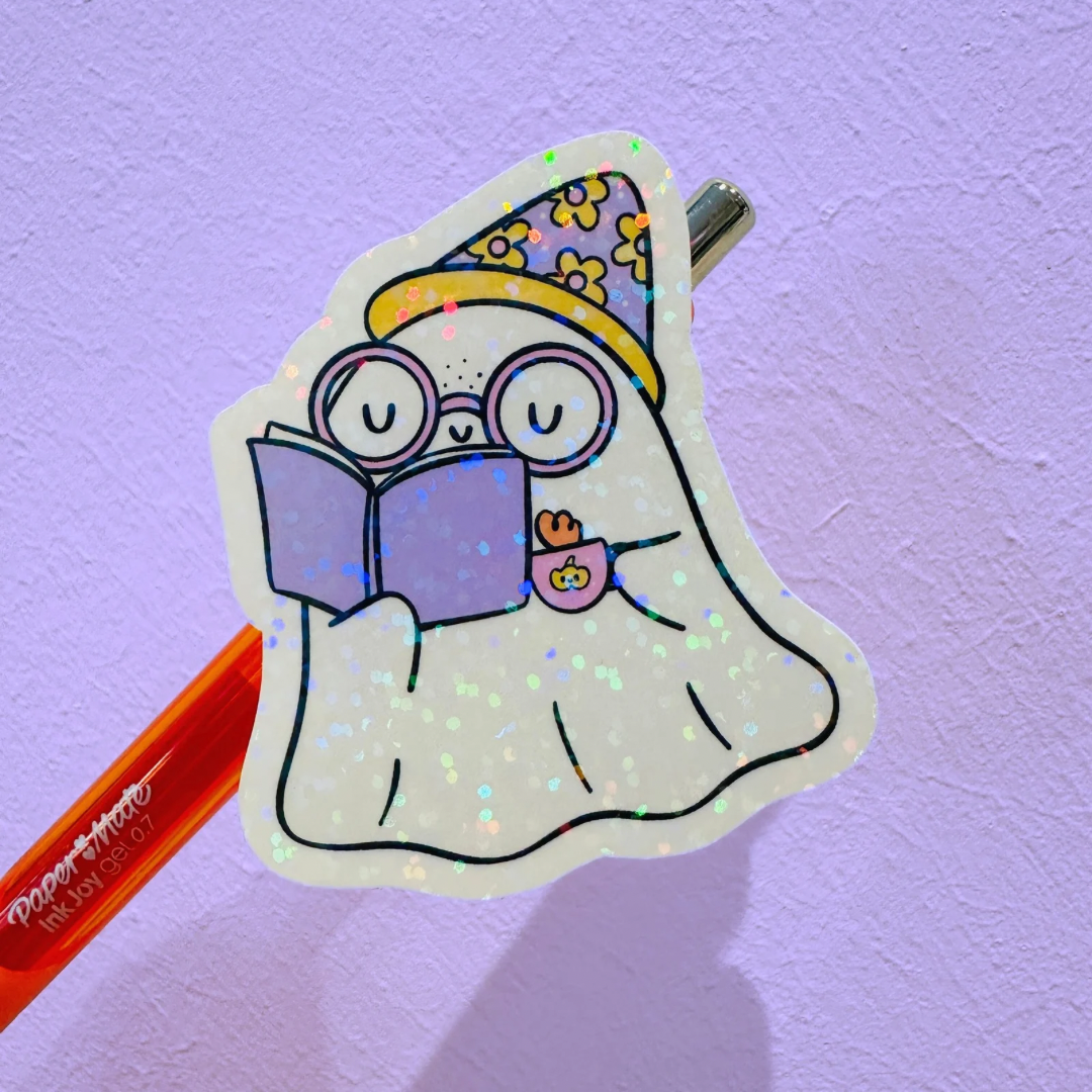 Bookish Ghost - Holo Overlay Sticker