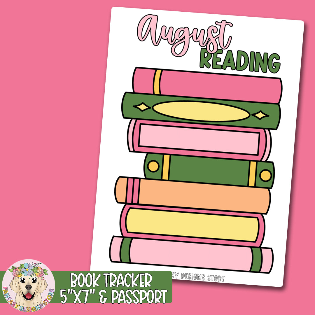 August Reading Tracker Sticker