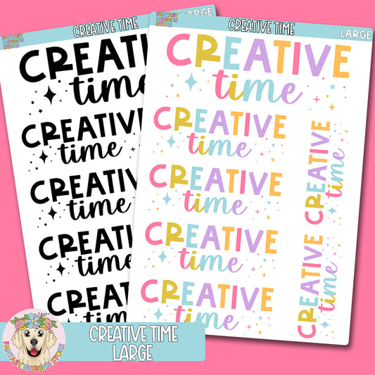 Creative Time Large Script Stickers