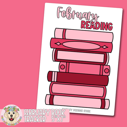 February Reading Tracker 5x7" Sticker