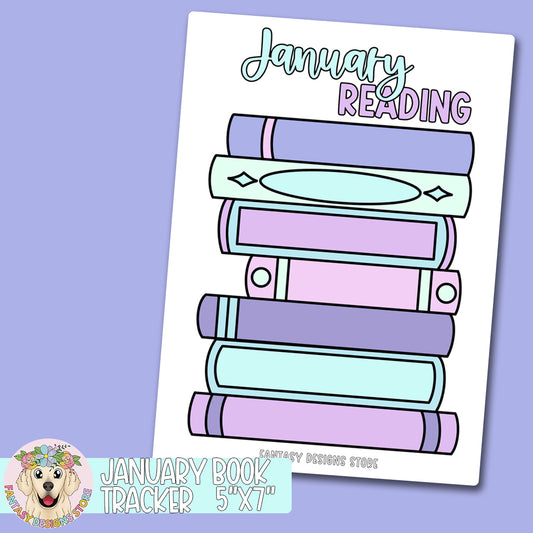 January Reading Tracker 5x7" Sticker