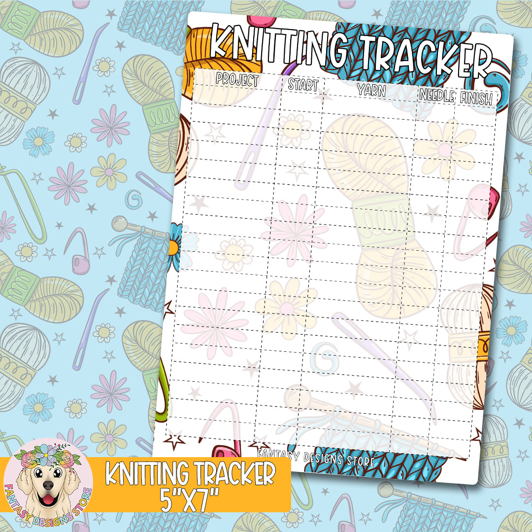 Knitting Tracker -  5x7" Sticker