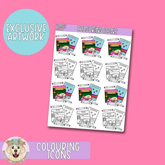 Colouring Book Functional Icons