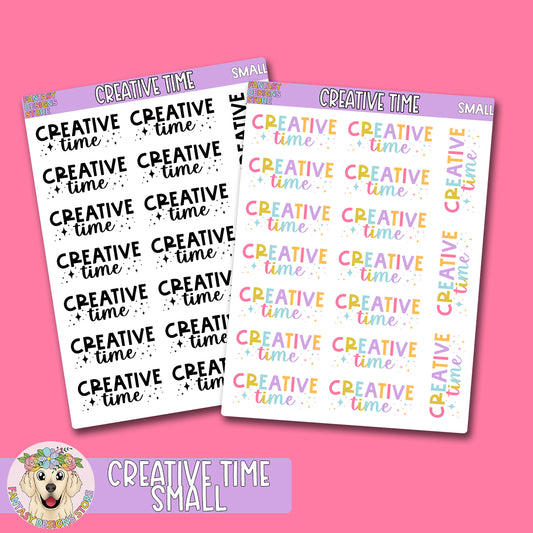 Creative Time Small Script Stickers