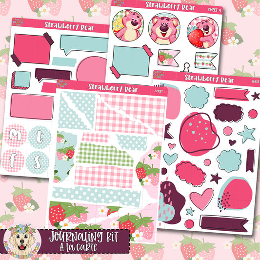 Strawberry Bear - Journaling Kit - A la Carte