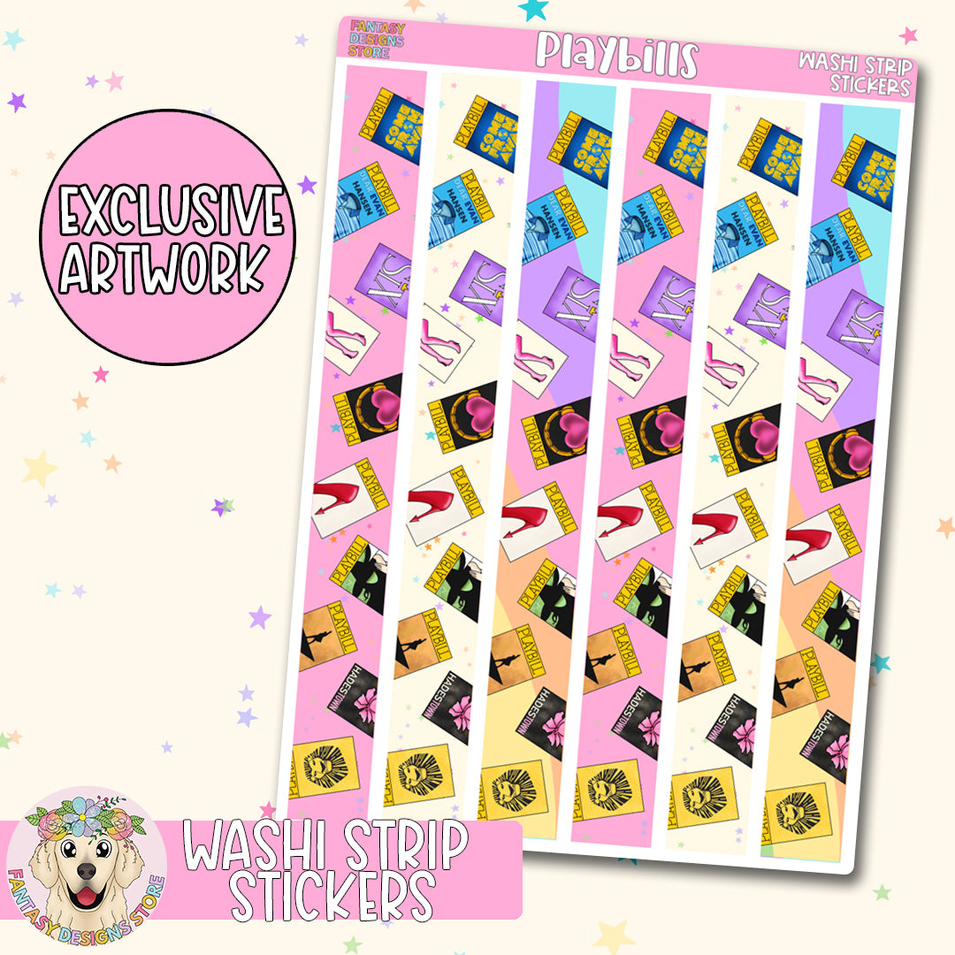 Playbill Washi Strips Sheet