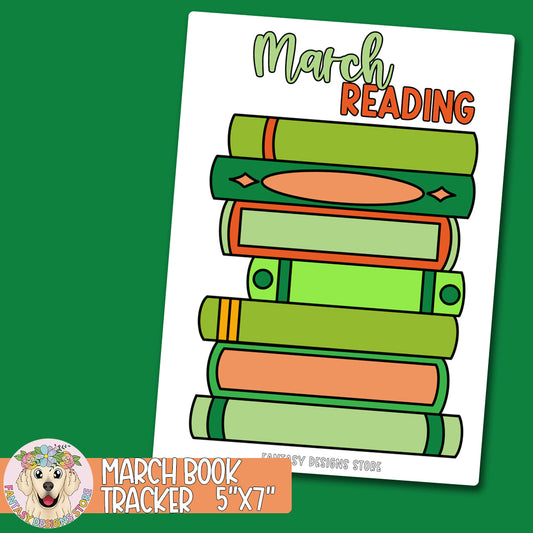 March Reading Tracker 5x7" Sticker