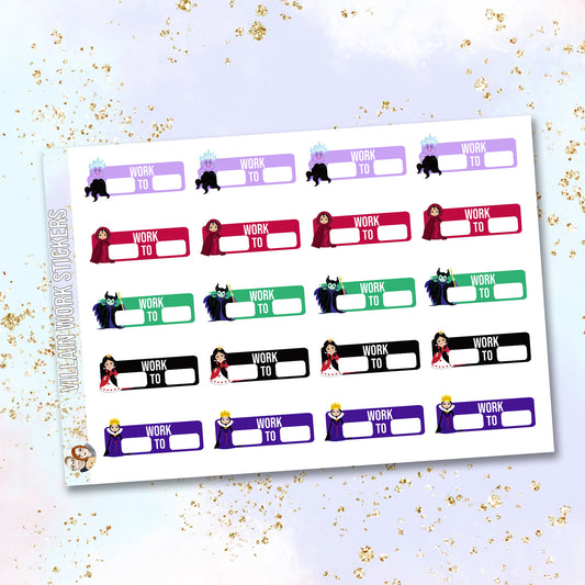 Villains work planner stickers